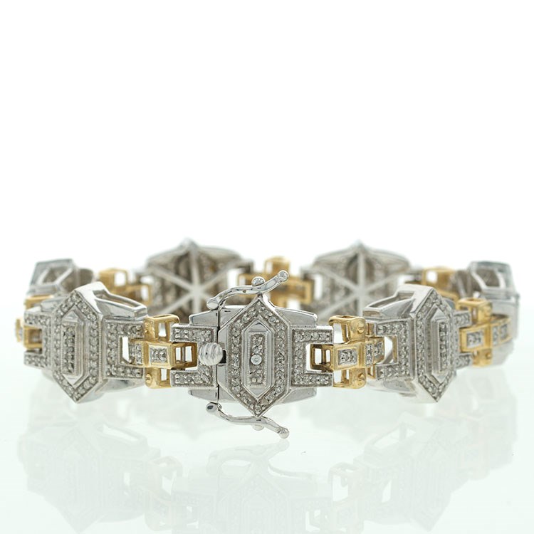 DIAMOND LAYERED CROSS LINK BRACELET